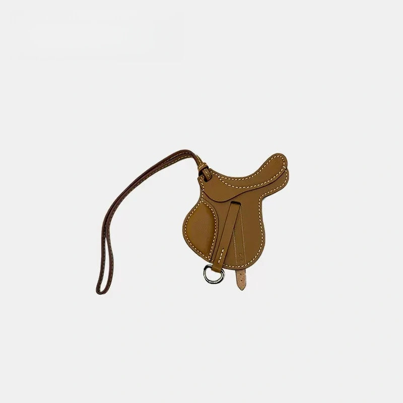 Sheepskin Mini Saddle Leather Bag Charm