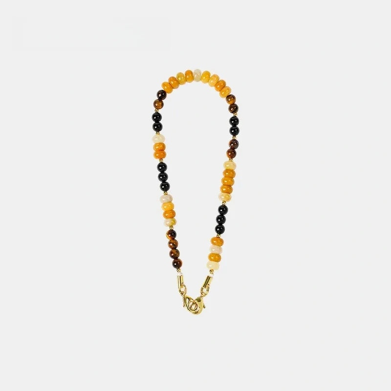 Natural Crystal Flat Bead Strand Bead Bag Charm