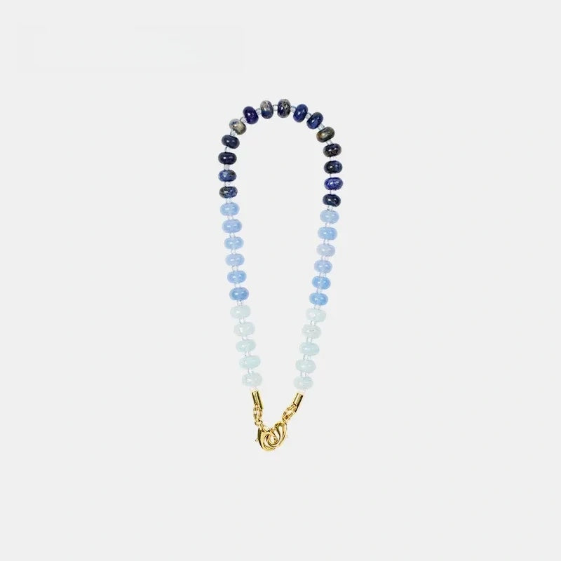 Natural Crystal Flat Bead Strand Bead Bag Charm
