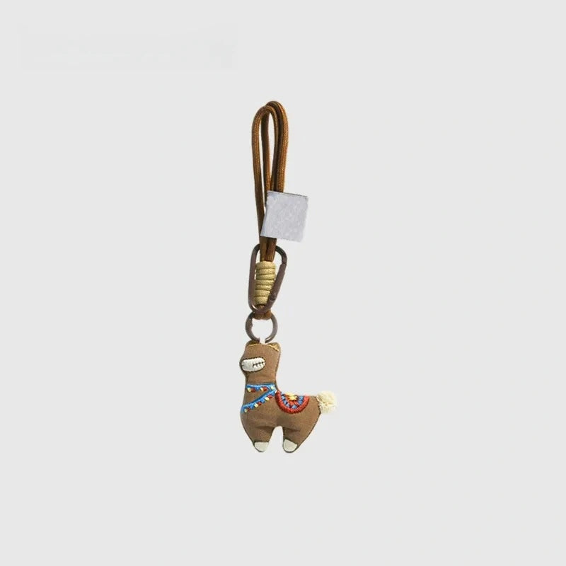 Squinty-Eye Alpaca Fluffy Bag Charm