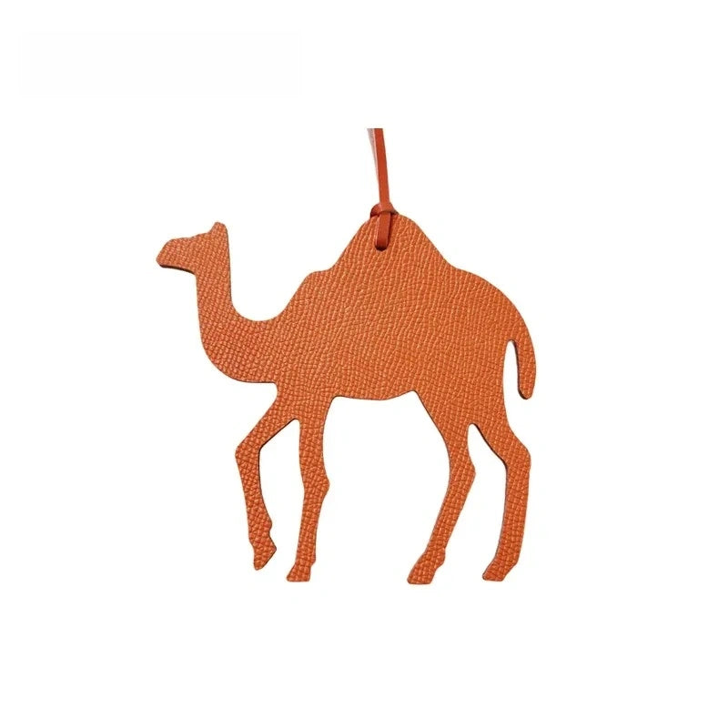 Camel Leather Bag Charm