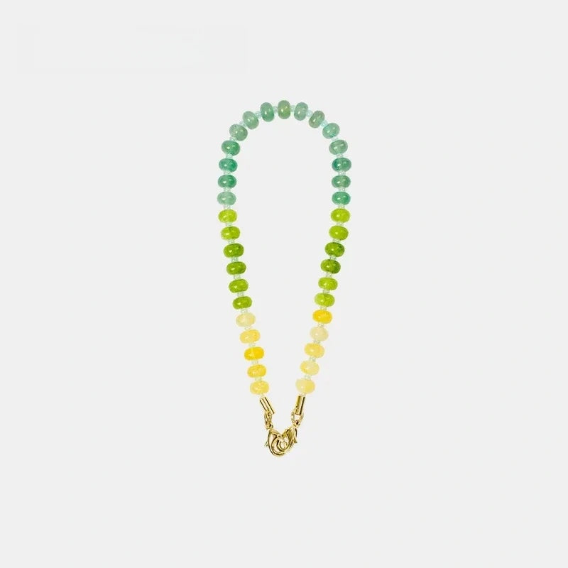 Natural Crystal Flat Bead Strand Bead Bag Charm