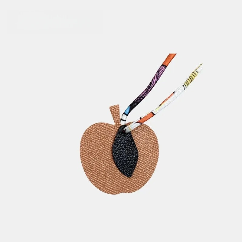 Apple Leather Bag Charm