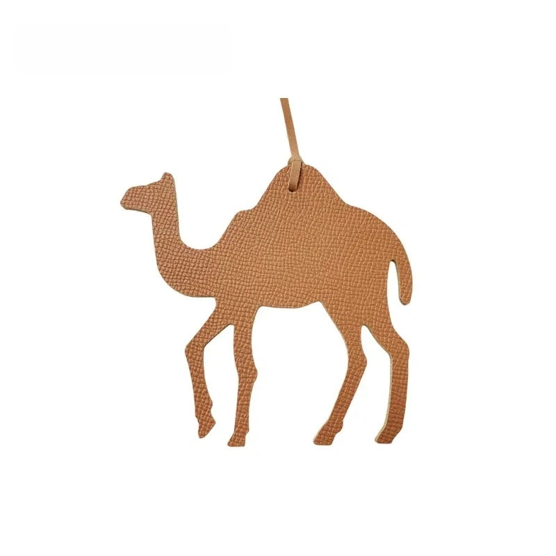 Camel Leather Bag Charm