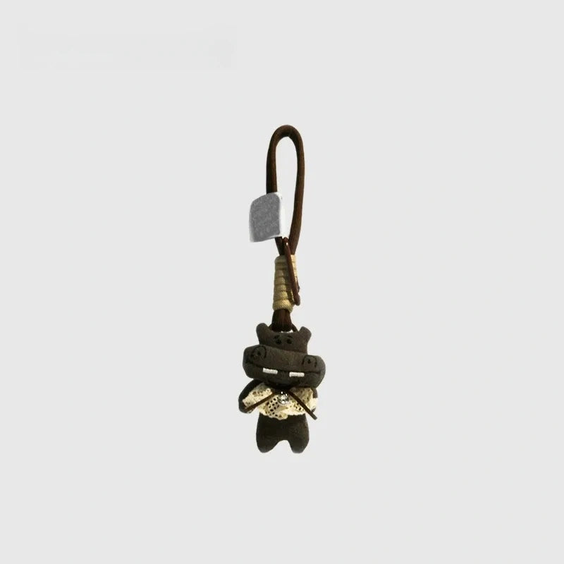 Chunky Hippo Fluffy Bag Charm