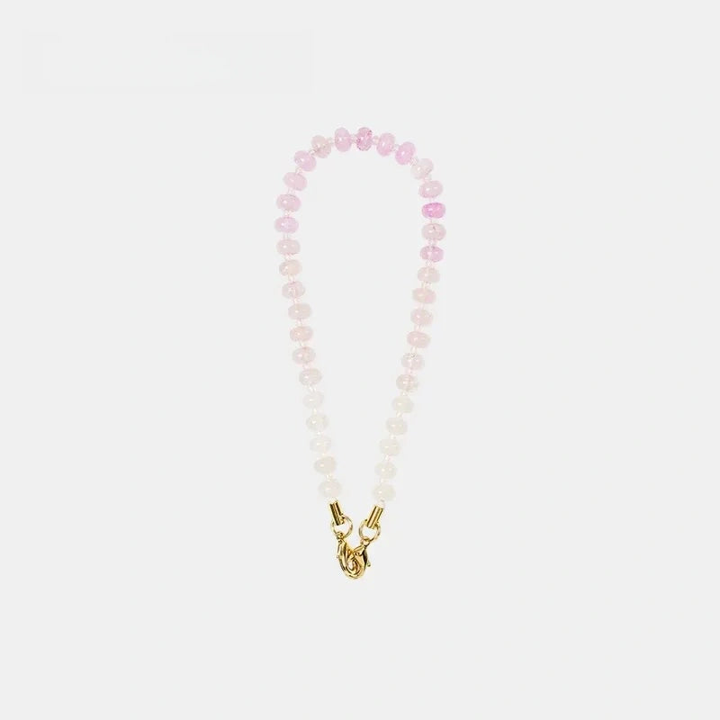 Natural Crystal Flat Bead Strand Bead Bag Charm