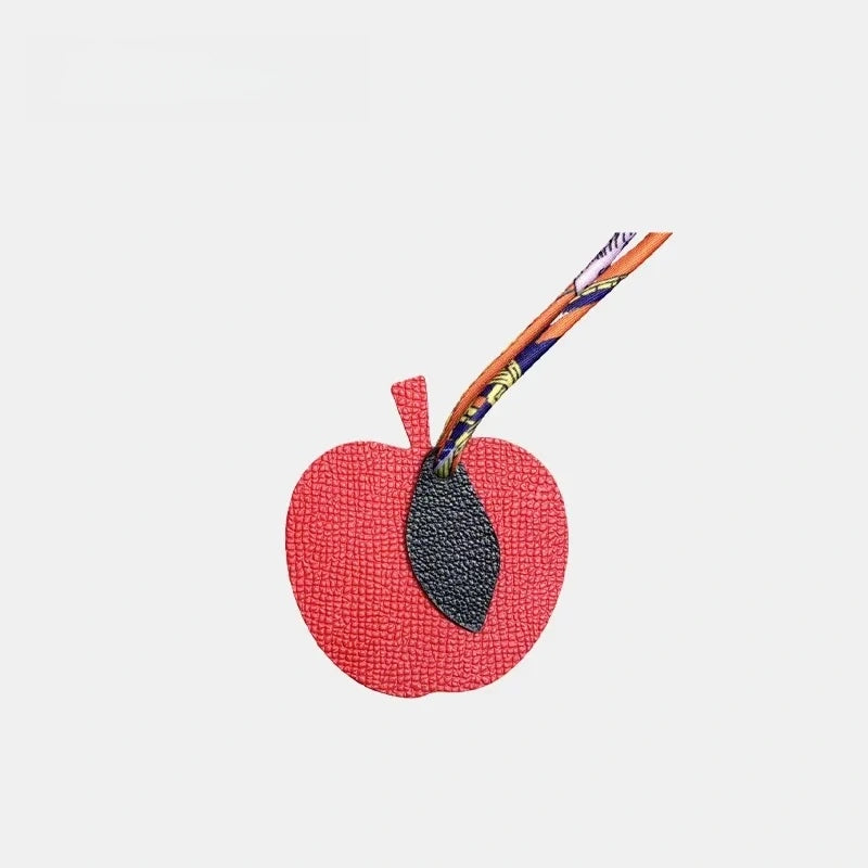 Apple Leather Bag Charm