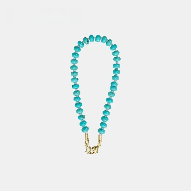 Natural Crystal Flat Bead Strand Bead Bag Charm