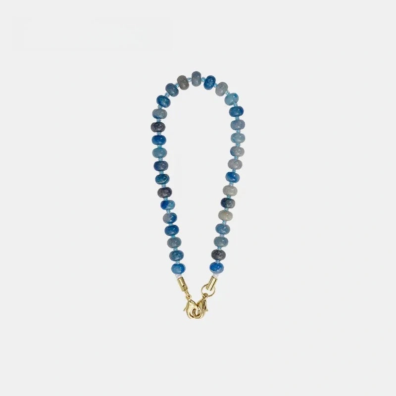 Natural Crystal Flat Bead Strand Bead Bag Charm