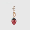 Light Golden Buckle Strawberry Resin Bag Charm