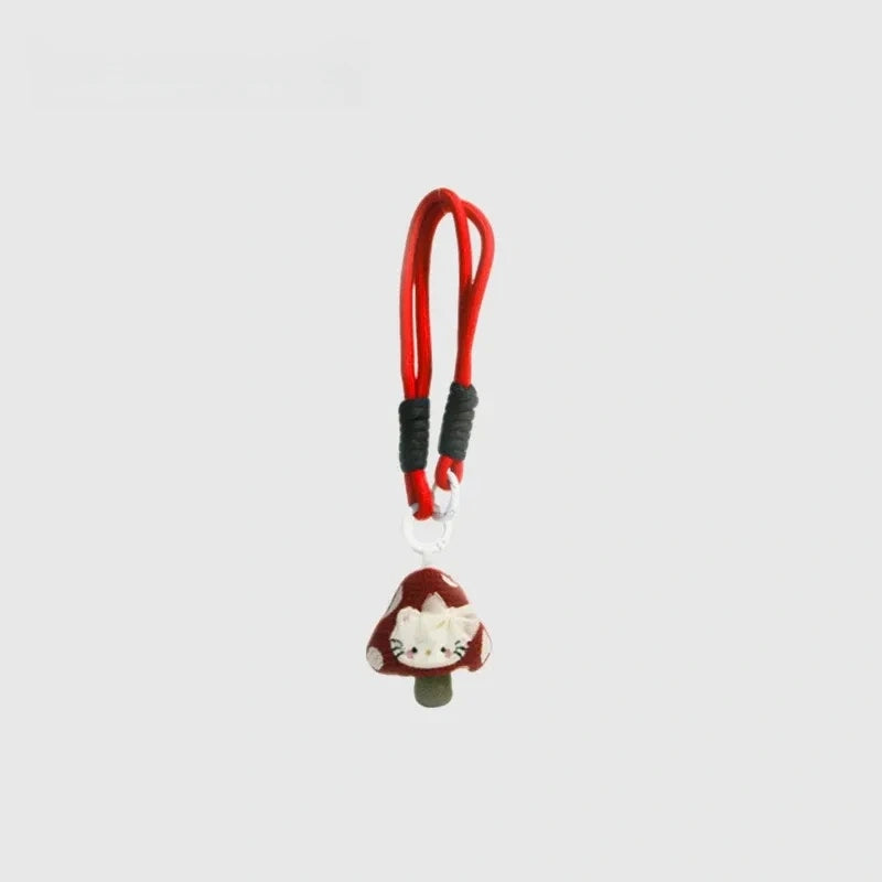 Little Cat with Mushroom Fluffy Bag Charm