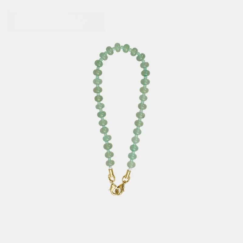 Natural Crystal Flat Bead Strand Bead Bag Charm