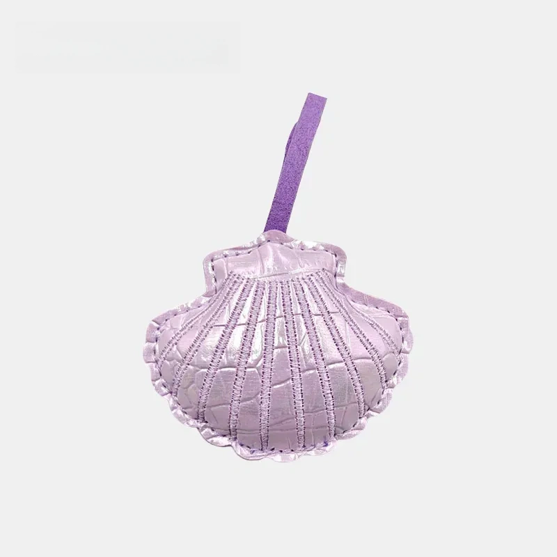 Scallop Leather Bag Charm