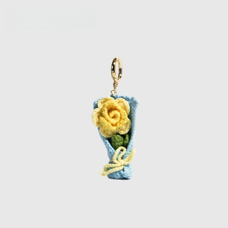 Crochet Bouquet Fluffy Bag Charm
