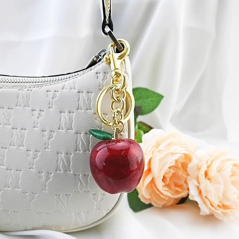Apple Resin Bag Charm