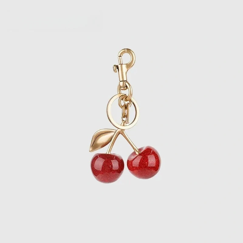 Cherry Resin Bag Charm