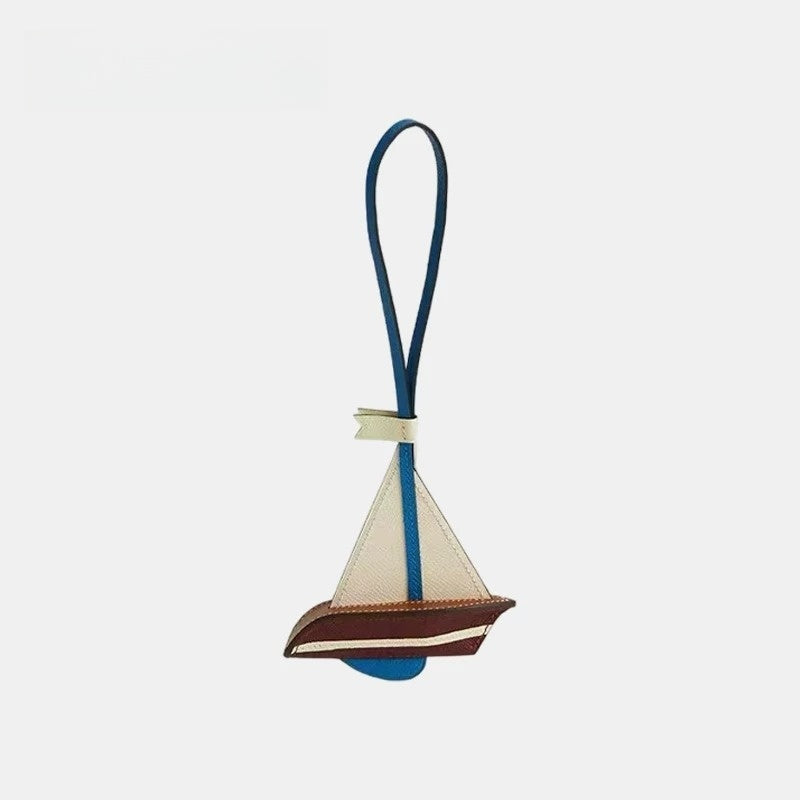 Sailboat Leather Bag Charm
