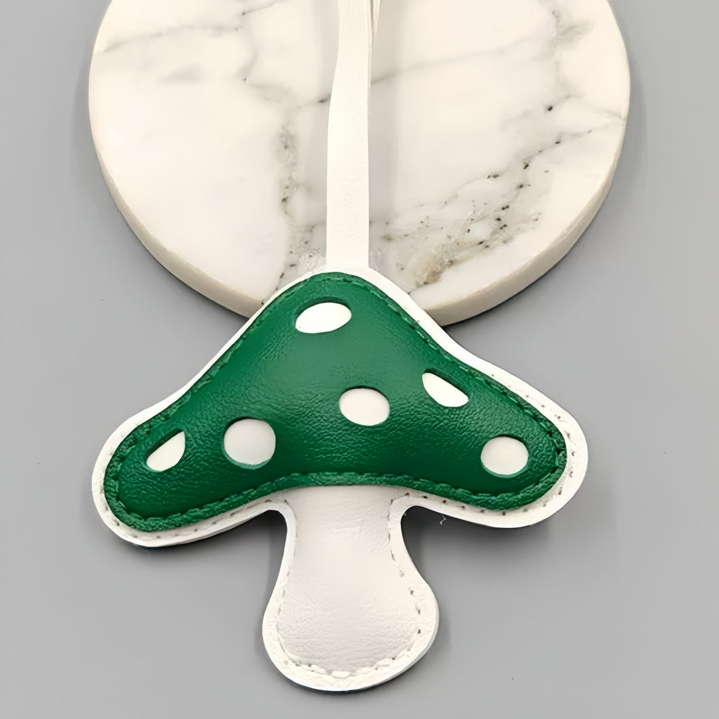 Mushroom Leather Bag Charm