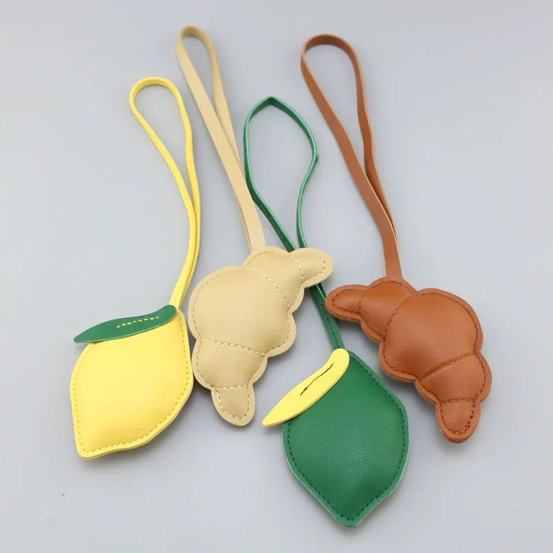 Lemon Leather Bag Charm