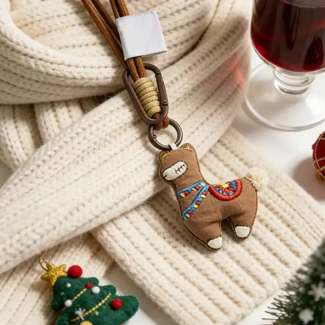 Squinty-Eye Alpaca Fluffy Bag Charm