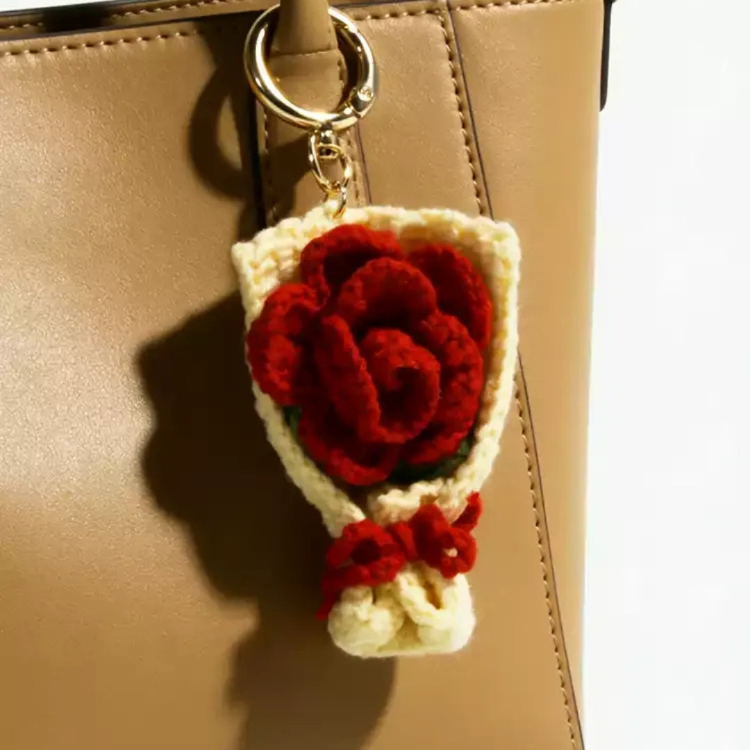 Crochet Bouquet Fluffy Bag Charm