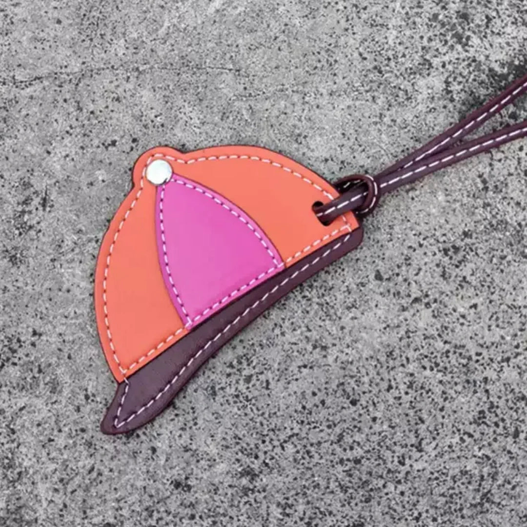 Baseball Cap Leather Bag Charm