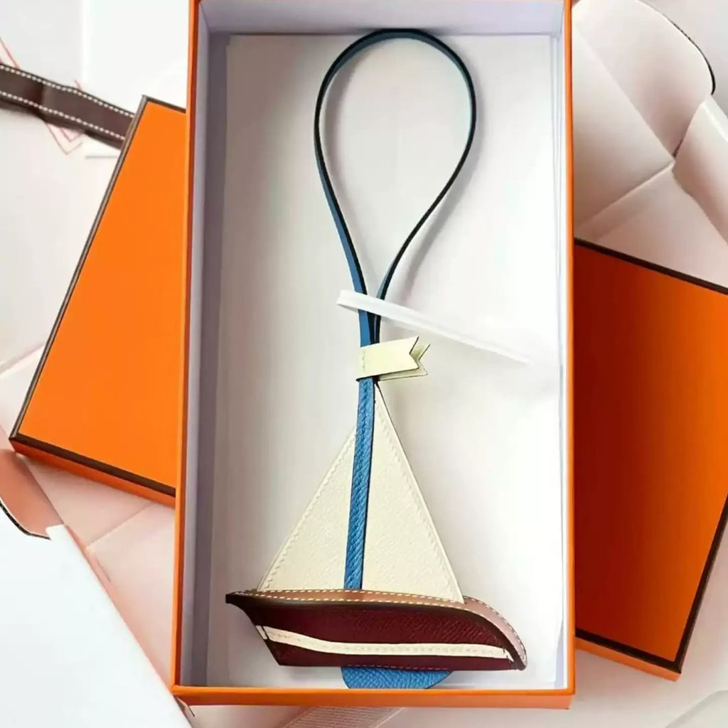 Sailboat Leather Bag Charm