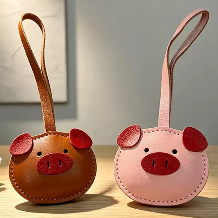 Popular Cute Pig Leather Bag Charm