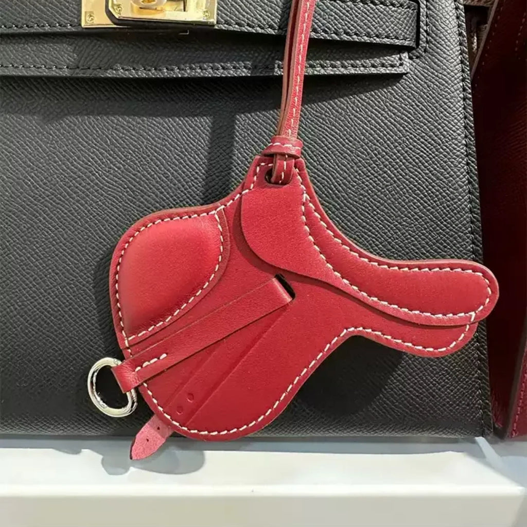 Sheepskin Mini Saddle Leather Bag Charm