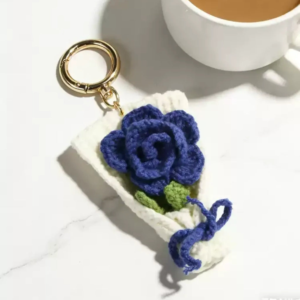 Crochet Bouquet Fluffy Bag Charm