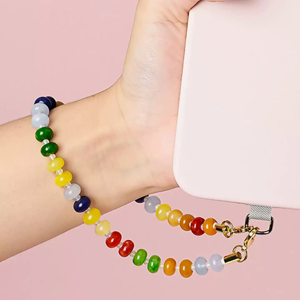 Natural Crystal Flat Bead Strand Bead Bag Charm