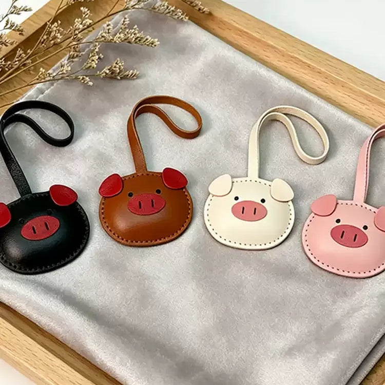 Popular Cute Pig Leather Bag Charm