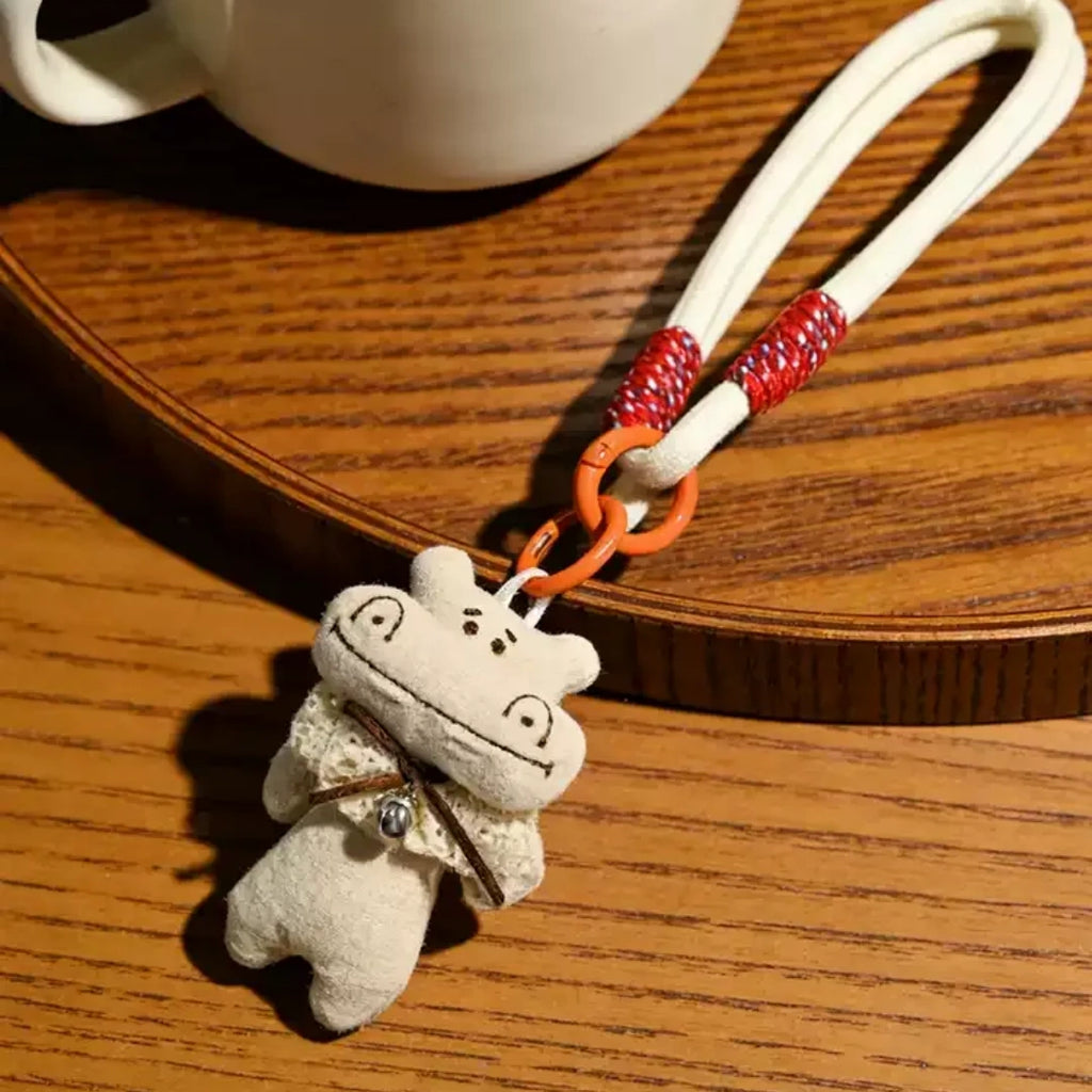 Chunky Hippo Fluffy Bag Charm