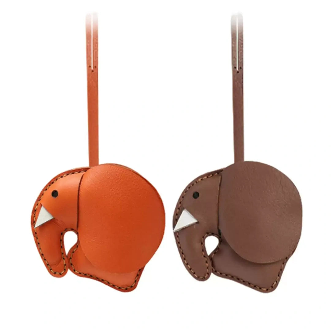 Double-Sided Little Elephant Leather Bag Charm