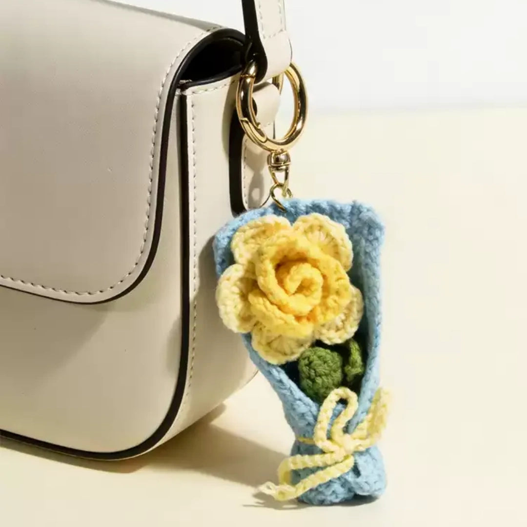 Crochet Bouquet Fluffy Bag Charm