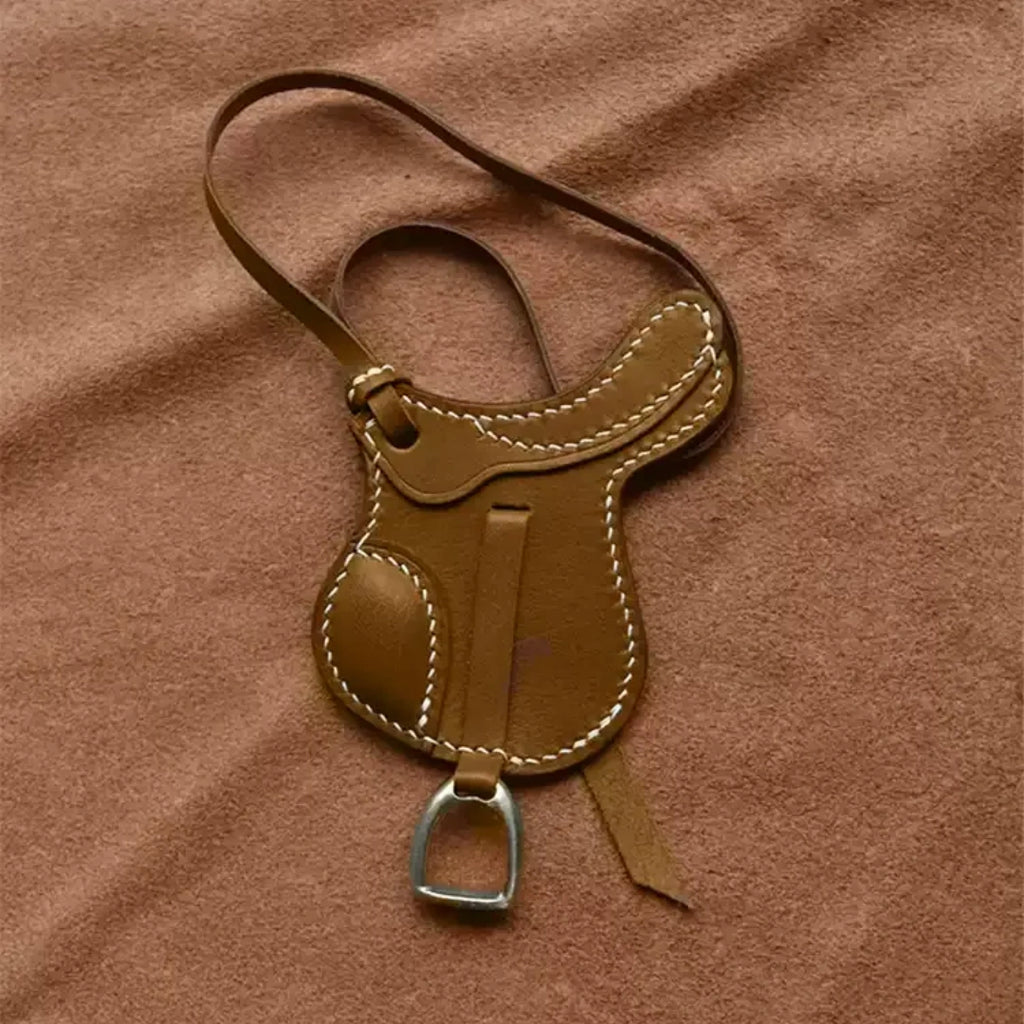Sheepskin Mini Saddle Leather Bag Charm