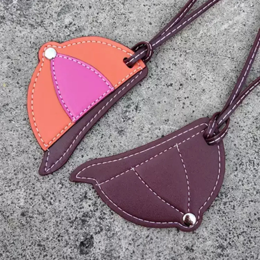 Baseball Cap Leather Bag Charm