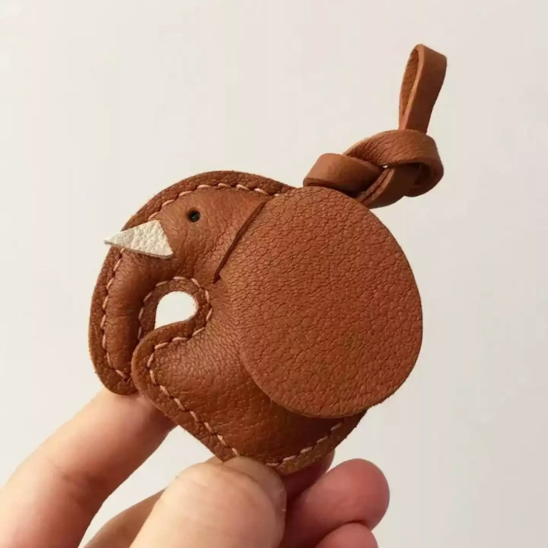 Double-Sided Little Elephant Leather Bag Charm