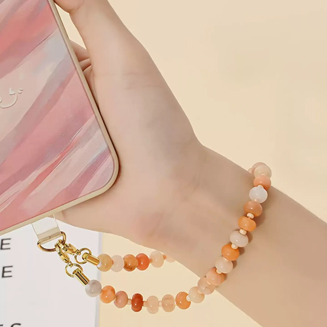 Natural Crystal Flat Bead Strand Bead Bag Charm