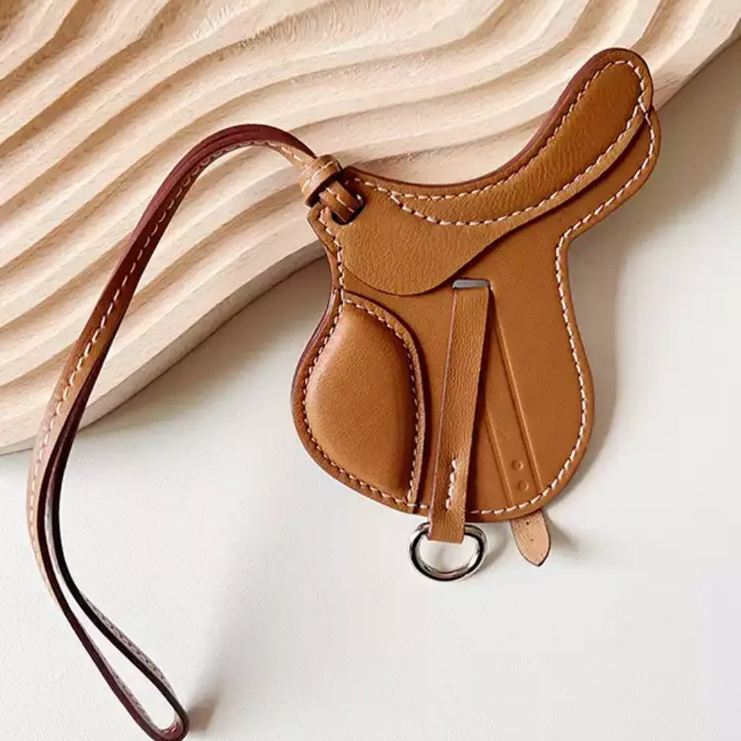 Sheepskin Mini Saddle Leather Bag Charm