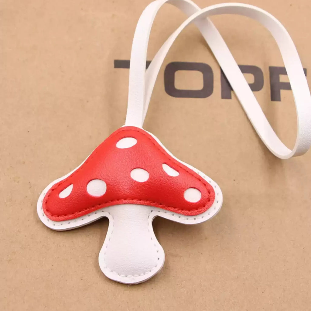 Mushroom Leather Bag Charm