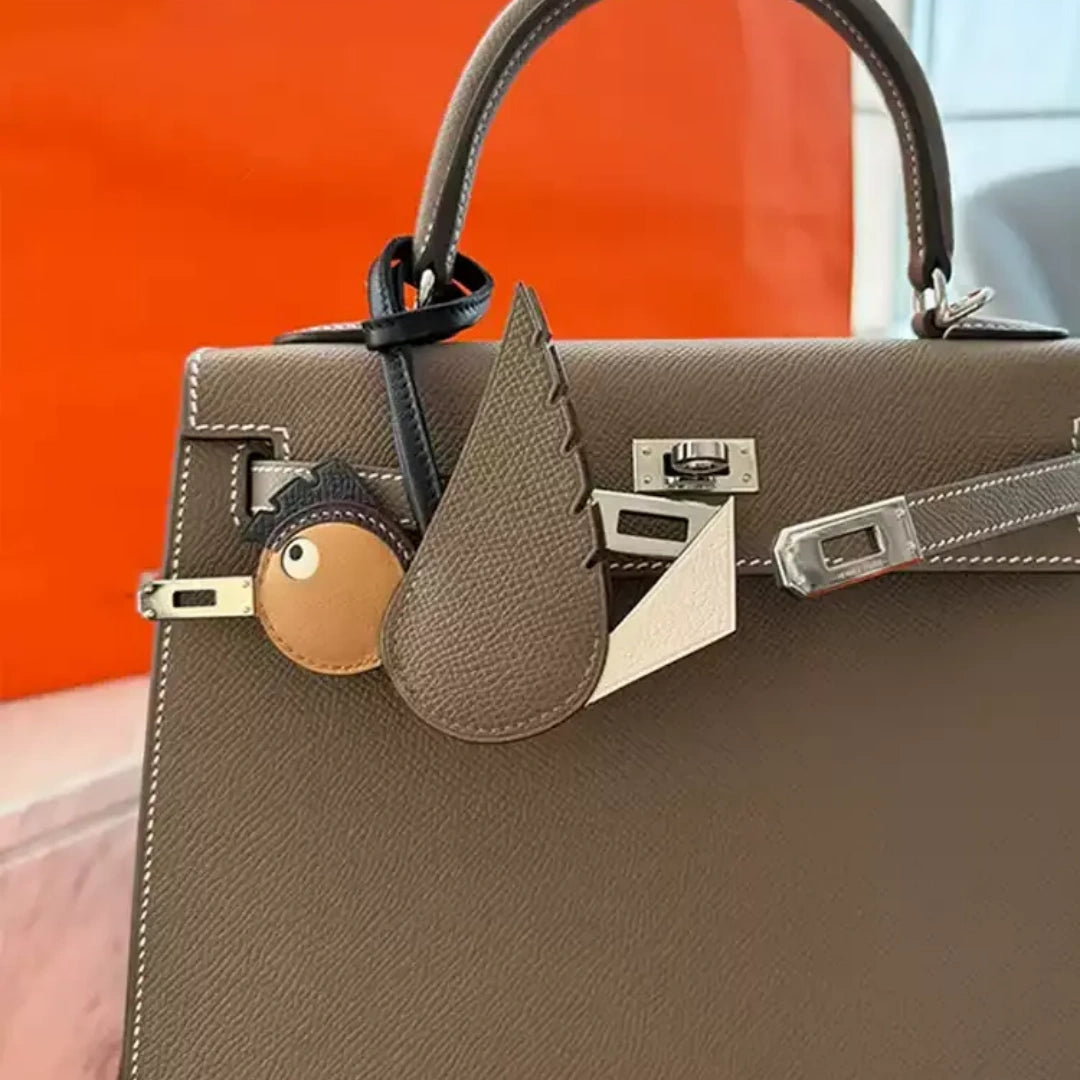 Hand-Stitched Flying Bird Leather Bag Charm