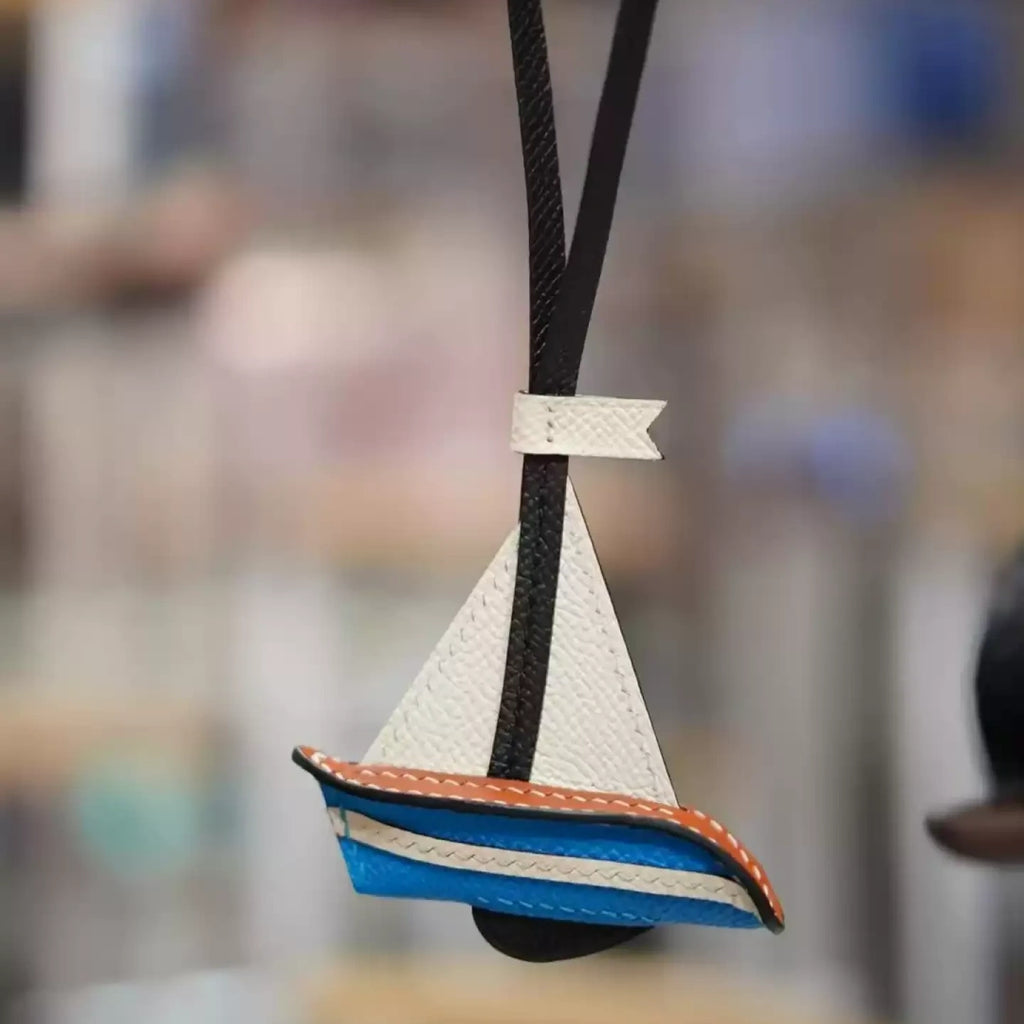 Sailboat Leather Bag Charm