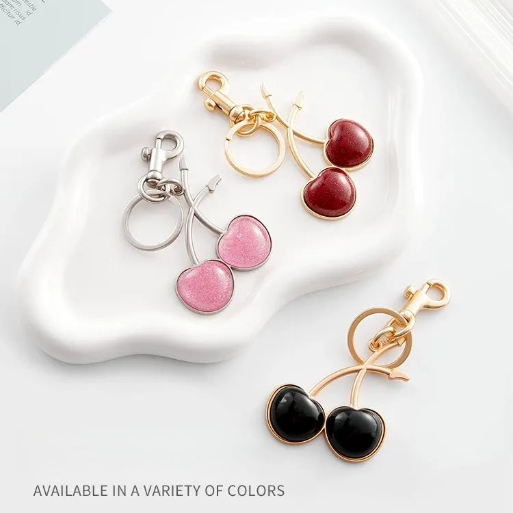 Two Cherry Halves Resin Bag Charm