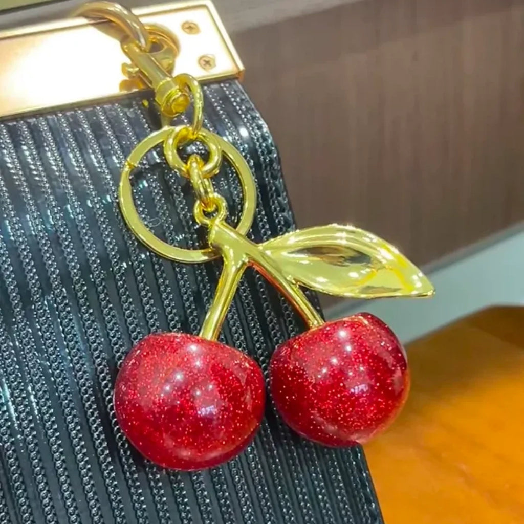 Cherry Resin Bag Charm